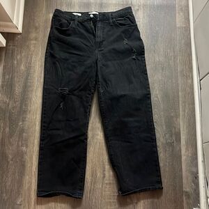 Black straight leg jeans